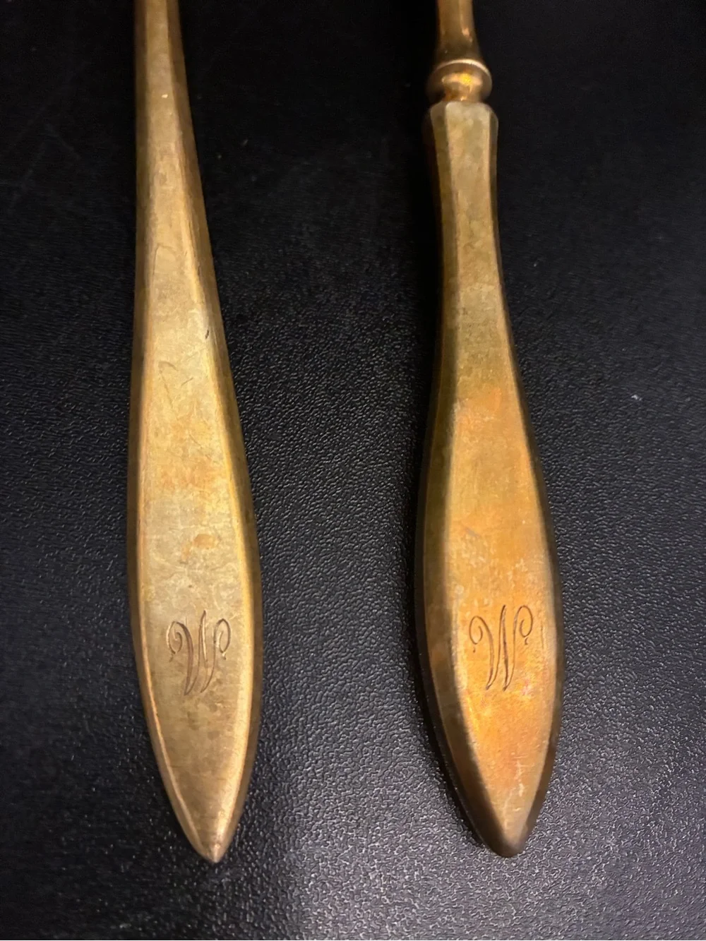 Vintage Dirilyte Gold Serving Set Spoon & Fork MCM Old Money Ralph Lauren Table